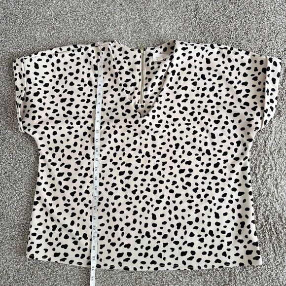 MELLODAY | Polka Dot Short Sleeve Blouse - Picture 9 of 9